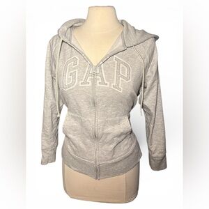 GAP Women's Light Gray Zip-Up Hoodie